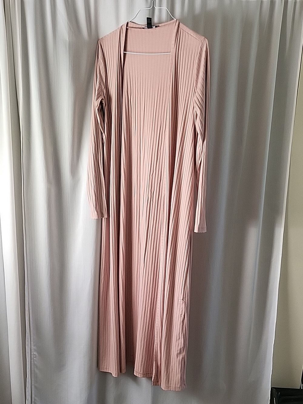 Large Forever 21 Mauve Long Sleeve Maxi Cardigan